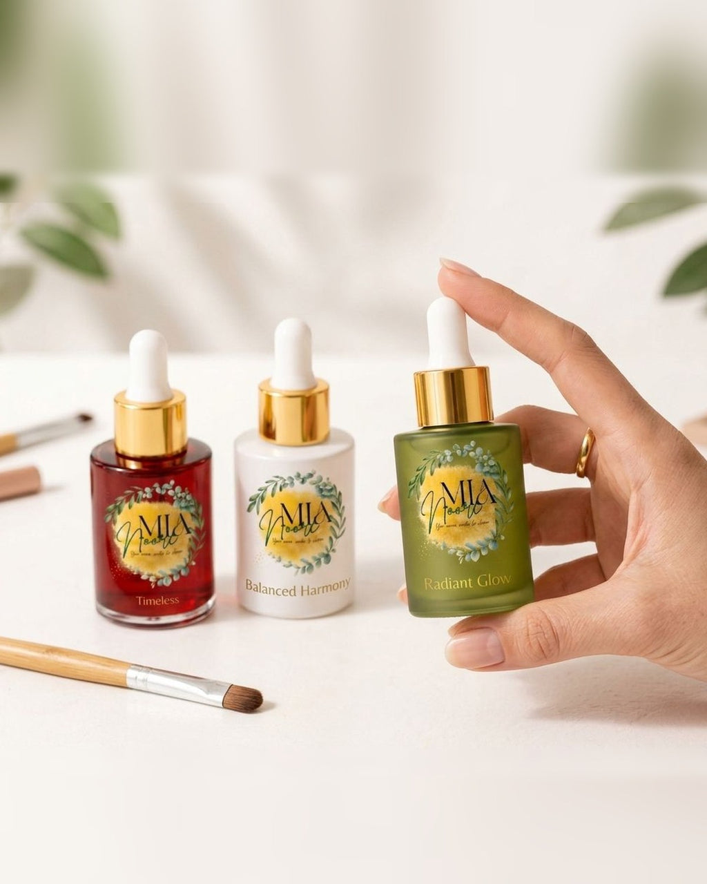 The Complete Ritual — full-size Mia Noore Timeless, Balanced Harmony and Radiant Glow facial oils