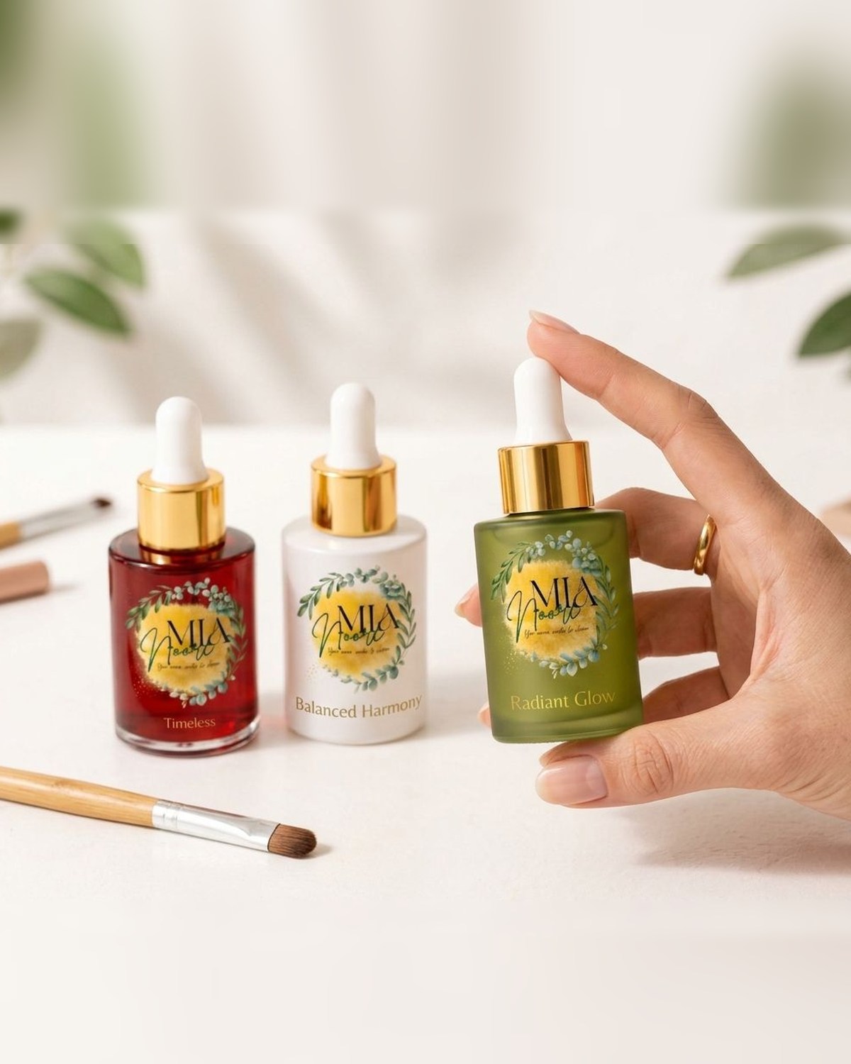 The Complete Ritual — full-size Mia Noore Timeless, Balanced Harmony and Radiant Glow facial oils