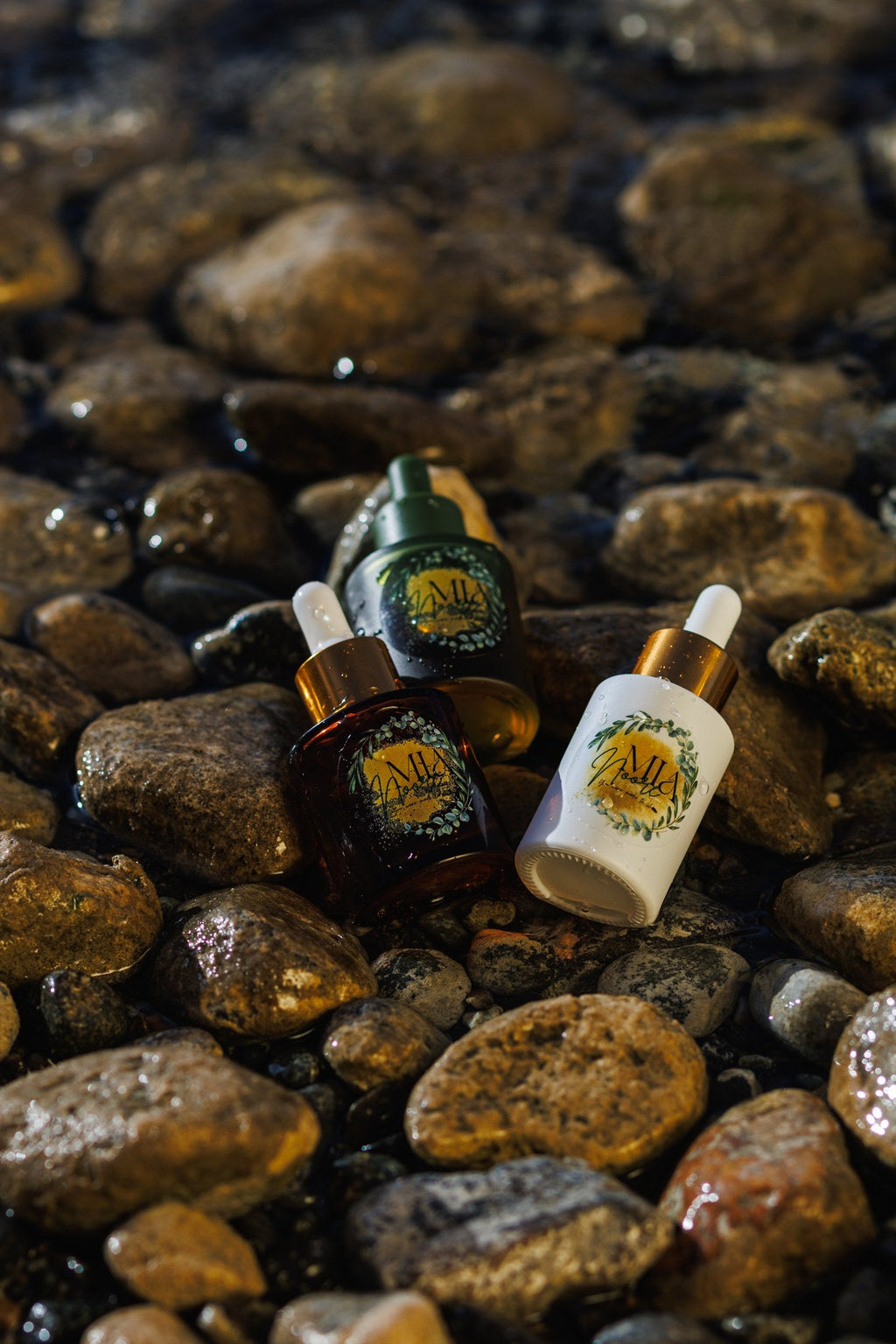 Mia Noore Balanced Harmony, Radiant Glow and Timeless full-size face oils together